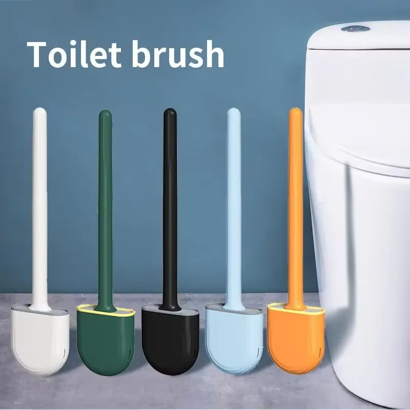 Home Bathroom Gadgets - Sikat Toilet Silikon Gantung dengan Gagang