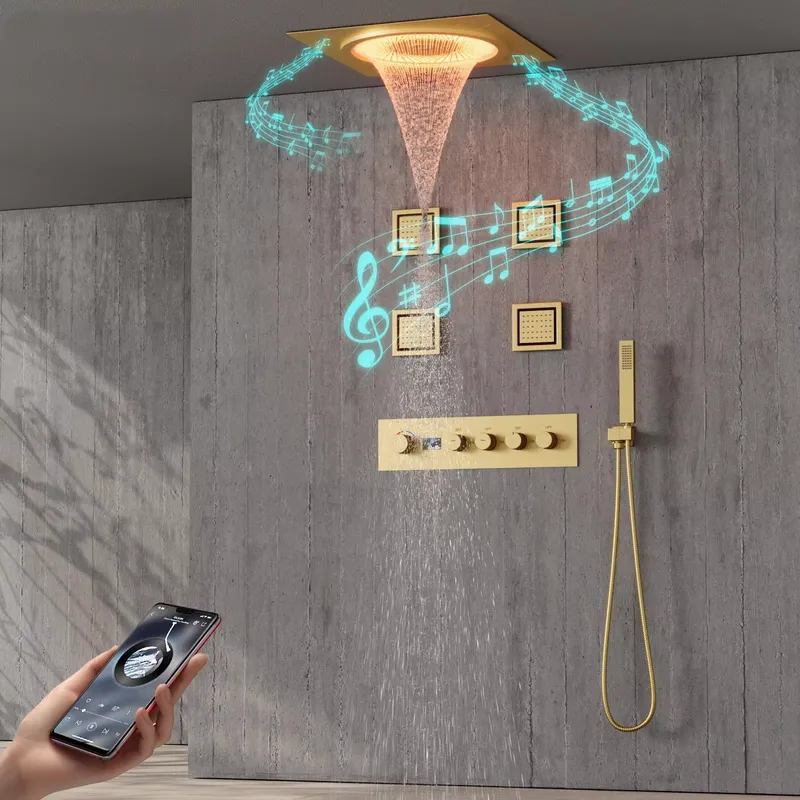 Home Bathroom - Set Shower LED Pintar dengan Musik,