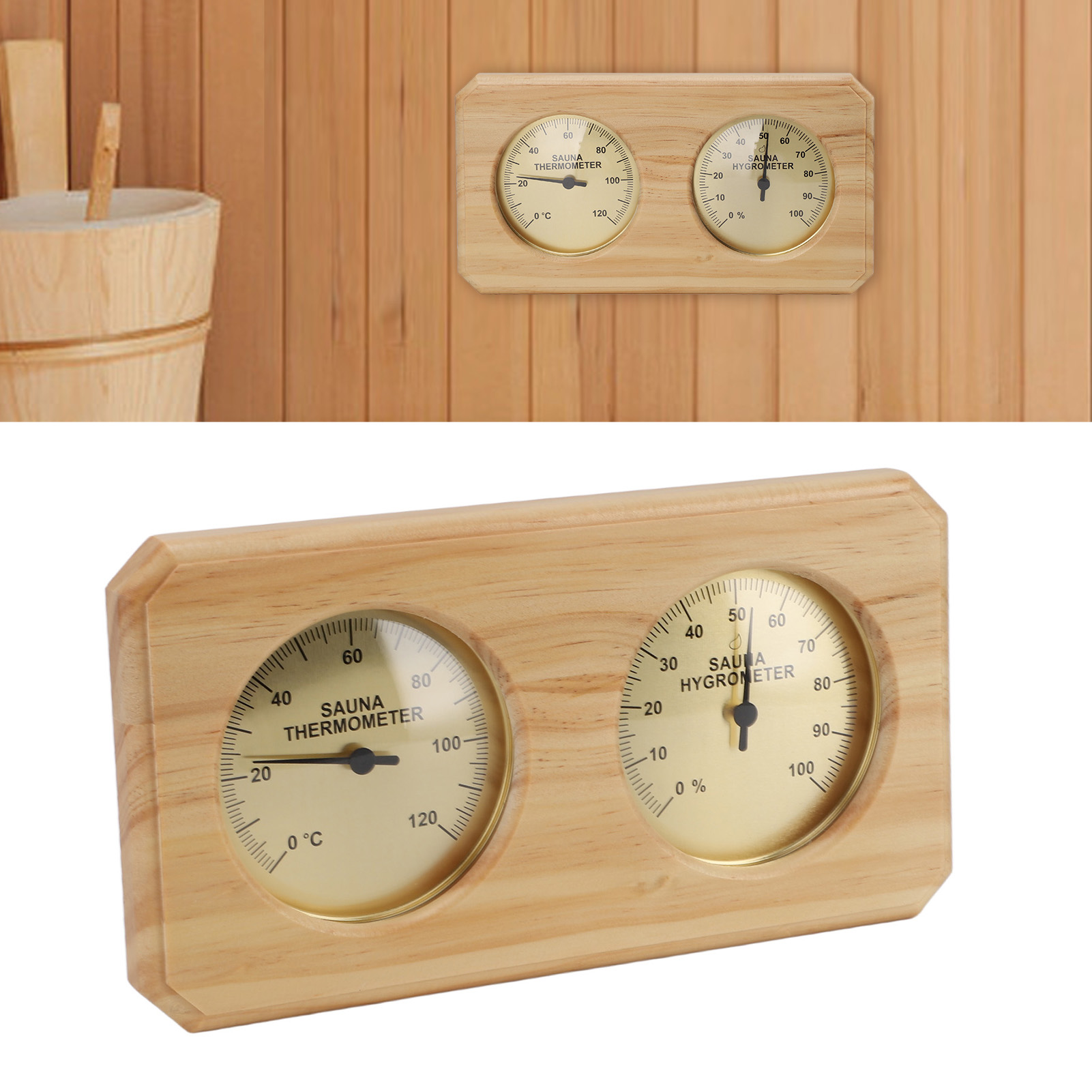 Home Bathroom Sauna - Meteran Suhu dan Kelembapan Ganda Terpasang