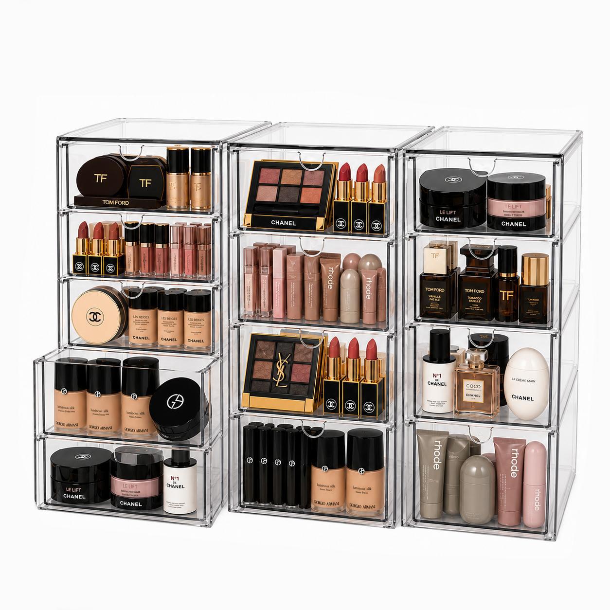 Home Bathroom Vanity - Organizer Makeup Akrilik Transparan 13 Laci,