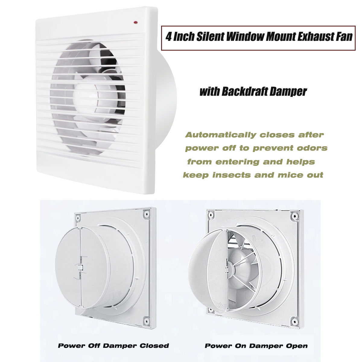 Home Bathroom Ventilation - Kipas Exhaust 4 Inch Senyap untuk