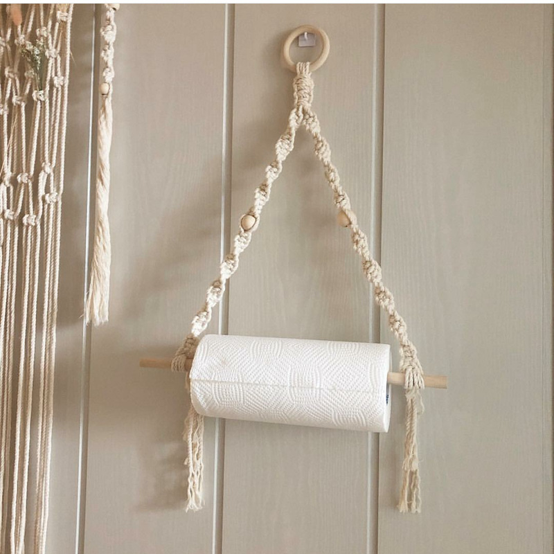 Home Center Bathroom Accessories - Macrame tempat handuk kertas gantungan dinding