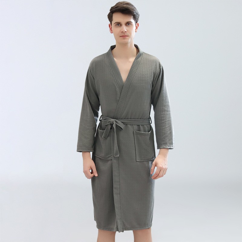 Home Bathroom Sauna - Jubah Mandi Waffle Pria Pakaian Sauna