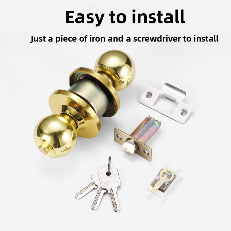 Home Bathroom Lock - Kunci Bola Bulat Universal Stainless Steel