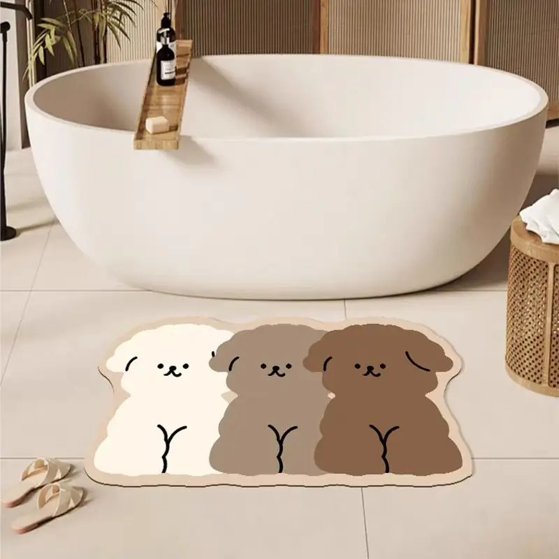 Zara Home Bathroom Mat - Karpet kamar mandi berbentuk anjing lucu