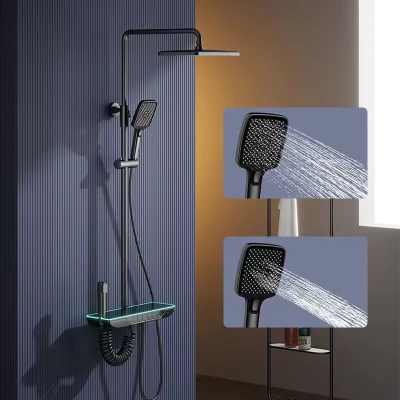 Home Bathroom - Set Shower Termostatik Digital Pintar, Keran