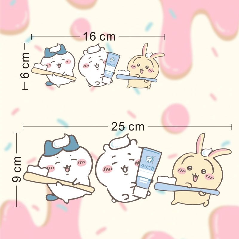 Stiker Cermin Chiikawa Motif L - Home Bathroom Gadgets ulasan dan harga
