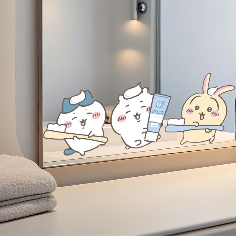 Stiker Cermin Chiikawa Motif L - Home Bathroom Gadgets ulasan dan harga