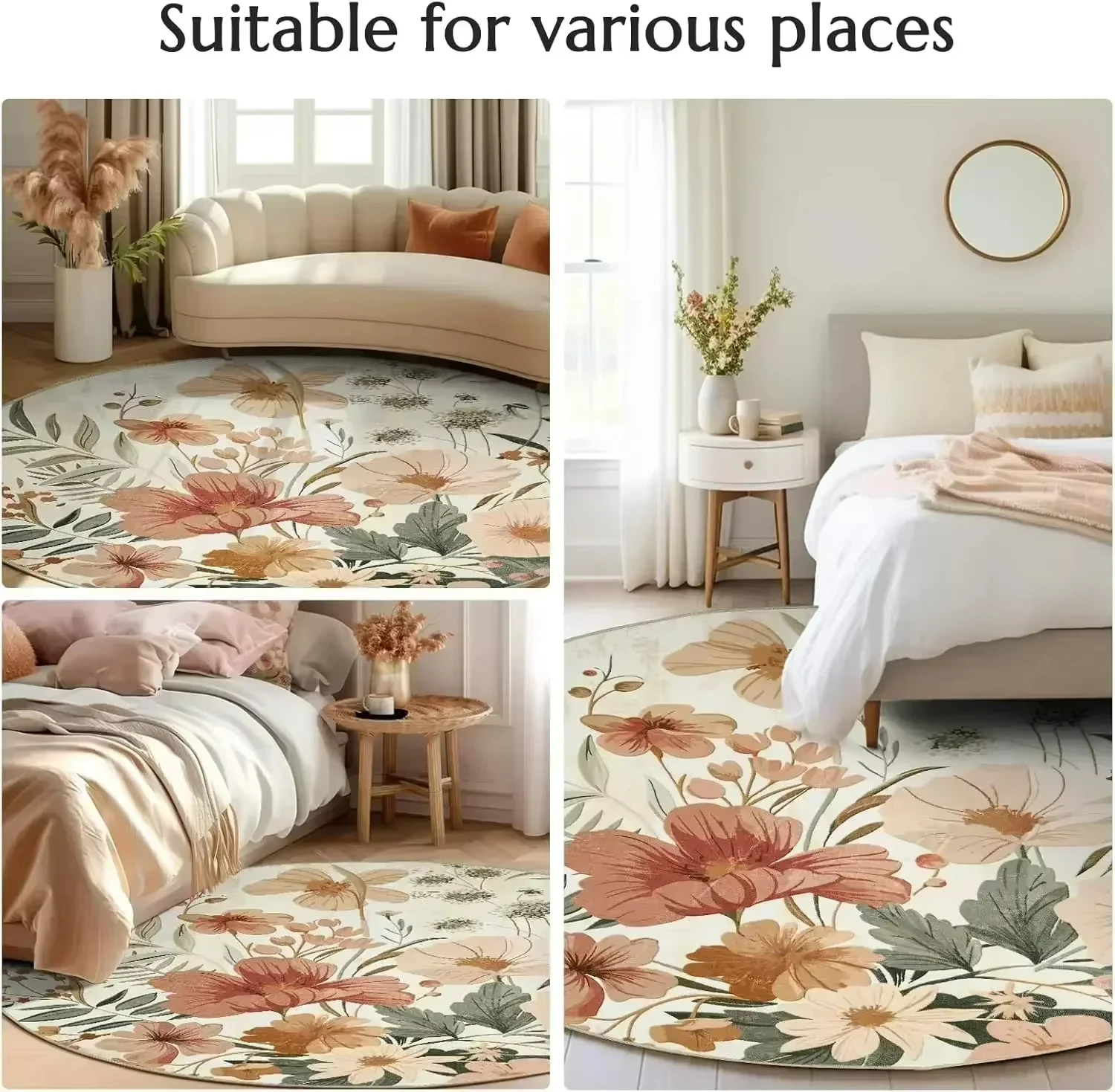 Karpet Bulat Boho Anti-Selip D - Home Toilet Bathroom Design ulasan dan harga