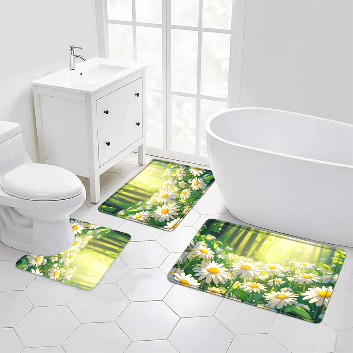 Set Keset Kamar Mandi Motif Bu - Home Made Bathroom Vanity ulasan dan harga