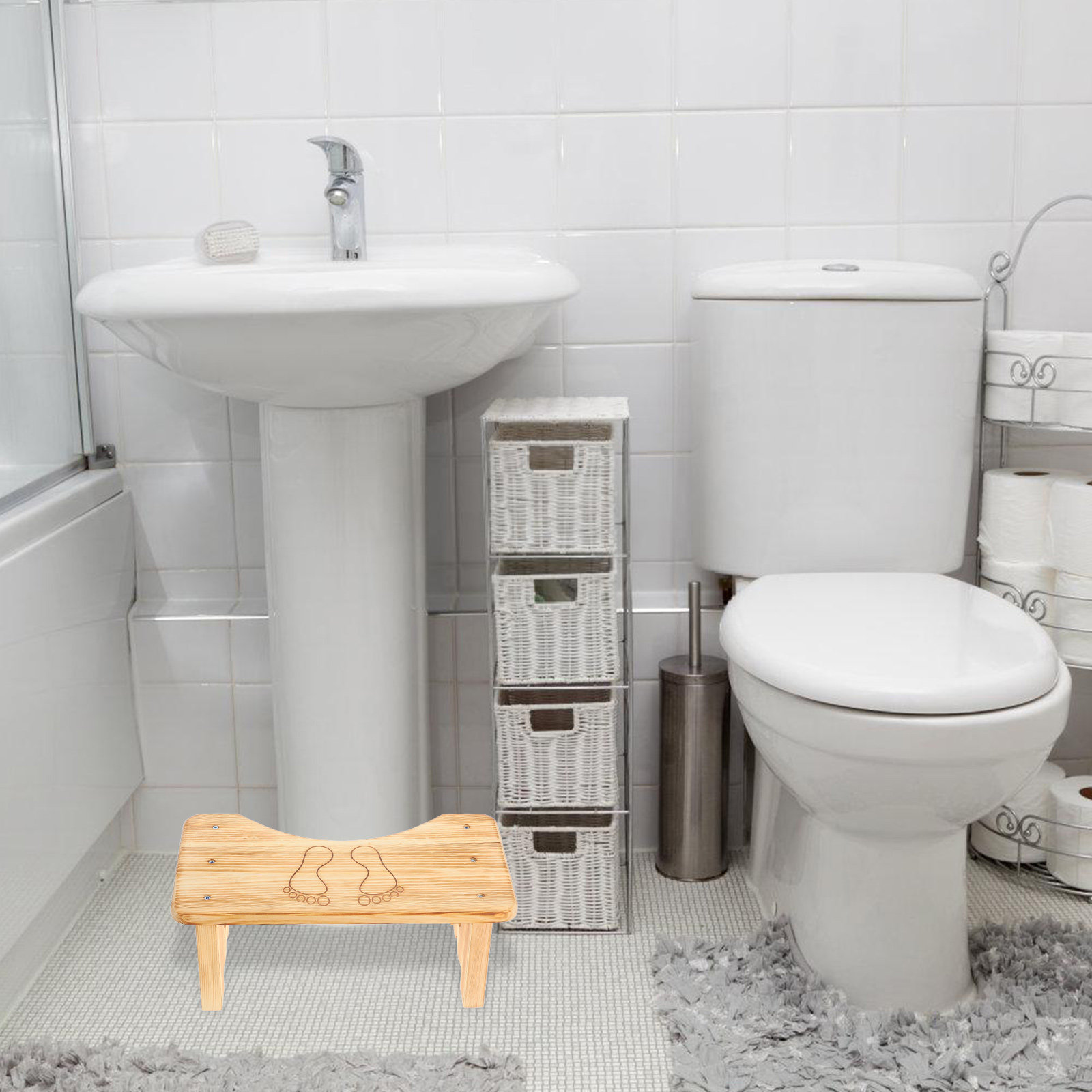 Bangku Toilet Kayu Solid untuk - Home Toilet Bathroom Design ulasan dan harga