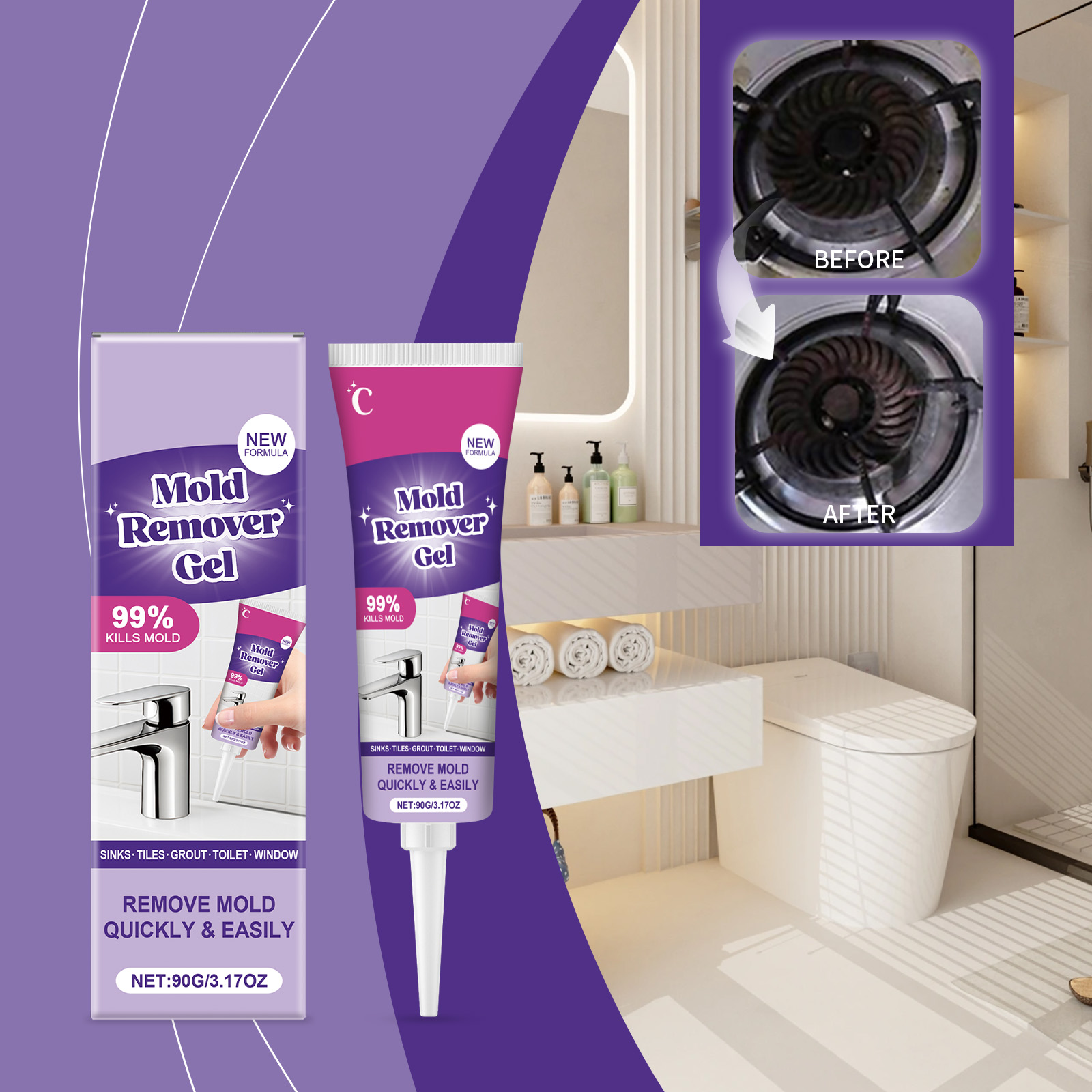 Gel Penghilang Jamur Pembersih - Home Bathroom Cleaning Solution ulasan dan harga