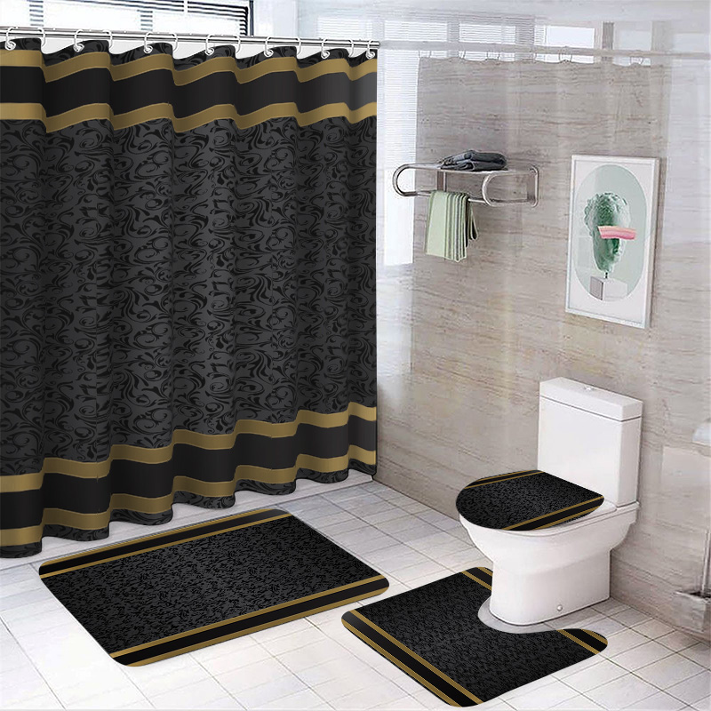 Set Kamar Mandi Hitam & Emas M - Zara Home Bathroom Mat ulasan dan harga