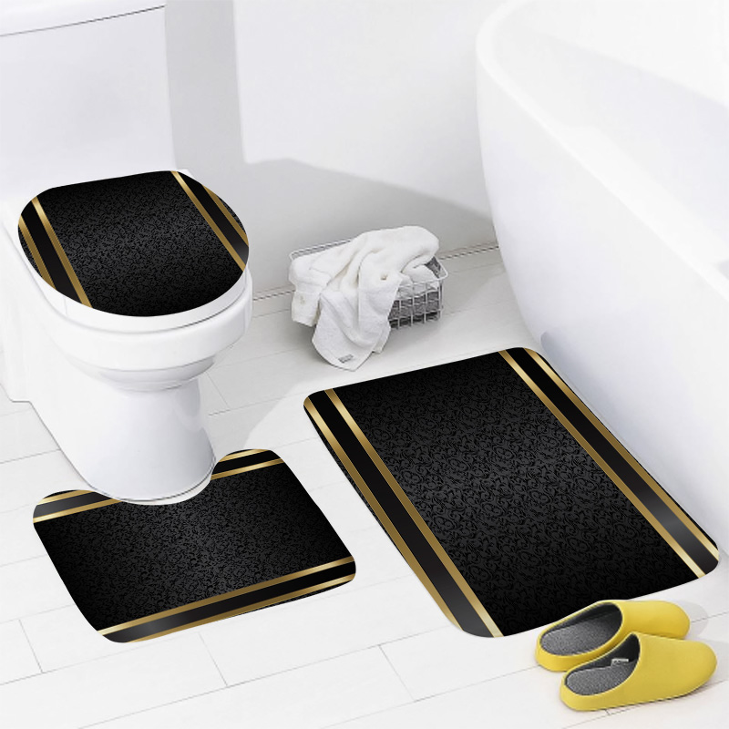 Set Kamar Mandi Hitam & Emas M - Zara Home Bathroom Mat ulasan dan harga