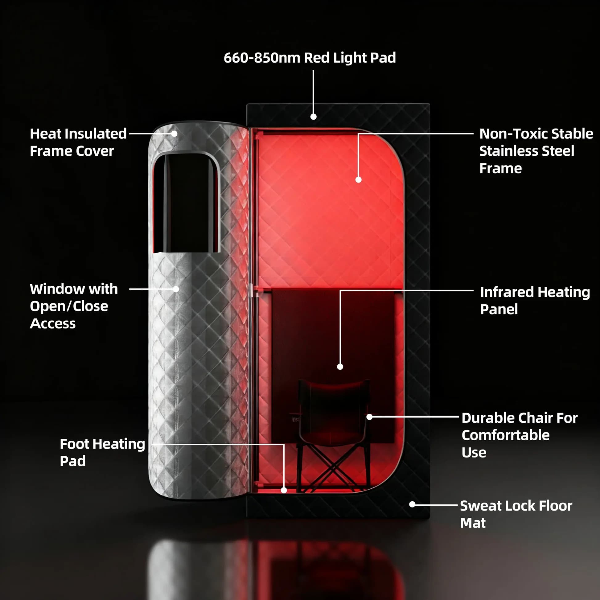 Terapi Sauna Cahaya Inframerah - Home Bathroom Sauna ulasan dan harga