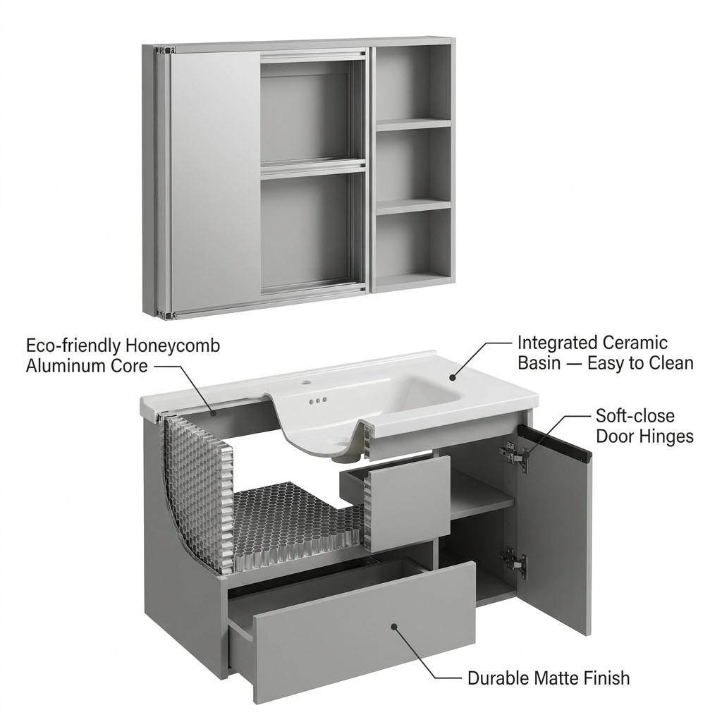Kabinet Kamar Mandi Modern Ram - Home Living Bathroom Vanity ulasan dan harga